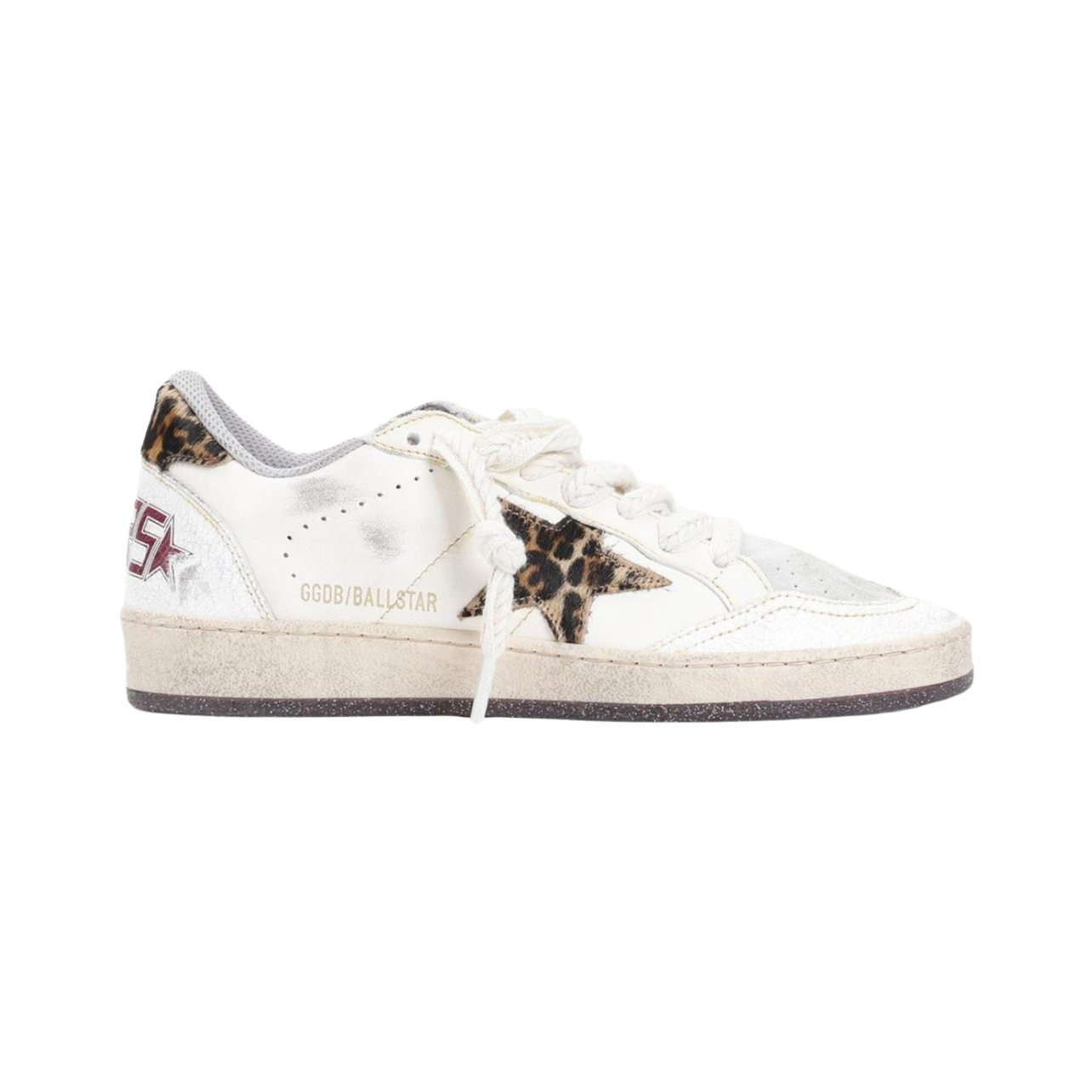 Golden Goose Ball-Star Leopar Desenli Deri Sneaker Ayakkabı