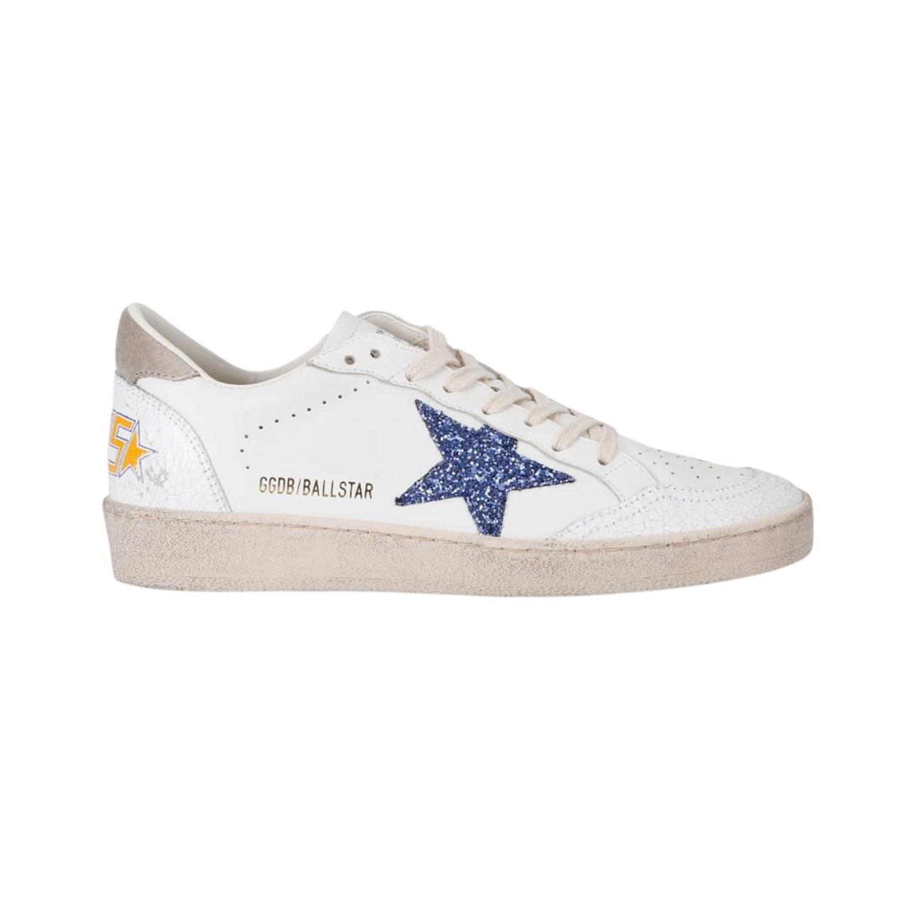 GOLDEN GOOSE glitter-star leather low-top trainers