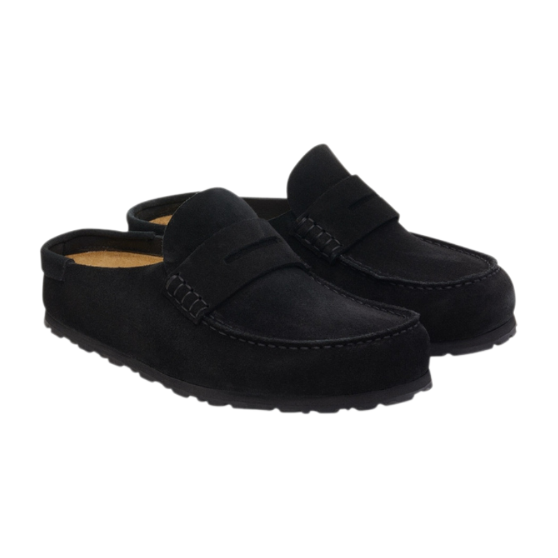 Birkenstock Naples suede loafer-style mules – Black