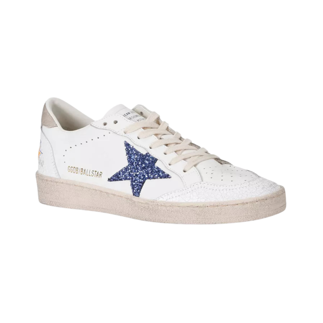 GOLDEN GOOSE glitter-star leather low-top trainers
