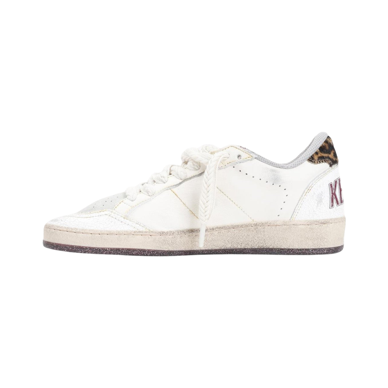 Golden Goose Ball-Star Leopar Desenli Deri Sneaker Ayakkabı