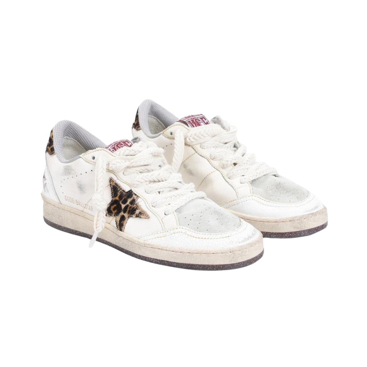 Golden Goose Ball-Star Leopar Desenli Deri Sneaker Ayakkabı