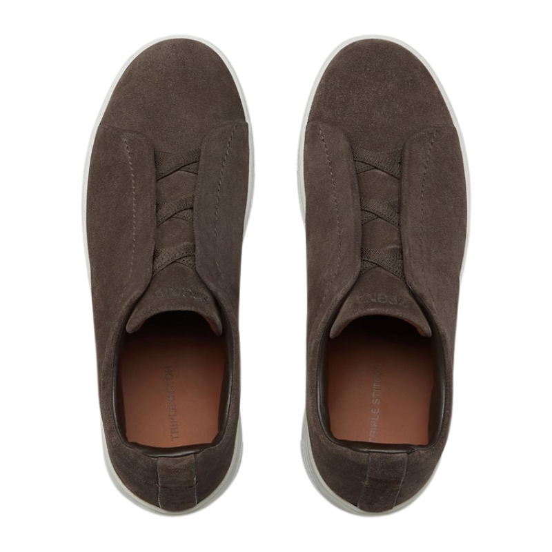 Zegna Brown Suede Triple Stitch™ Sneakers