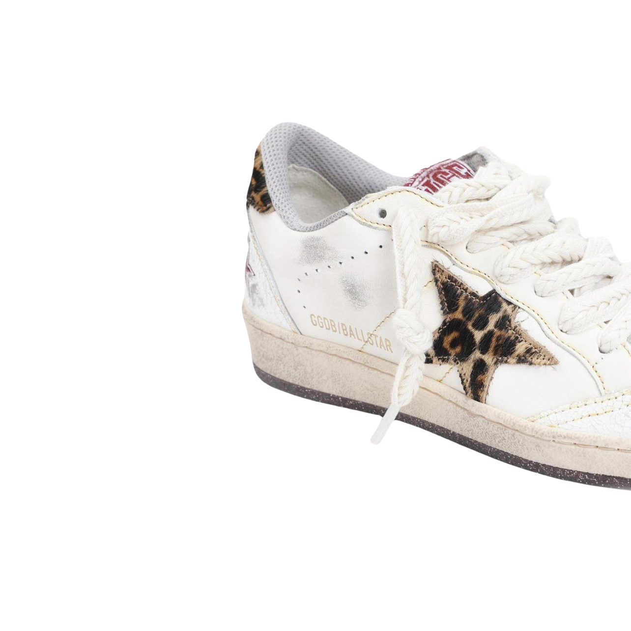 Golden Goose Ball-Star Leopar Desenli Deri Sneaker Ayakkabı